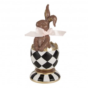 26PR4102 Statuetta decorativa Coniglio 19 cm Marrone Poliresina Decorazione di Pasqua