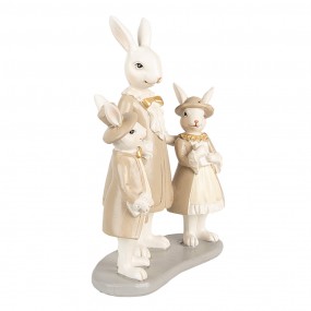 26PR4994 Figurine Rabbit 21 cm White Brown Polyresin