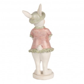 26PR4997 Figurine Rabbit 15 cm White Pink Polyresin