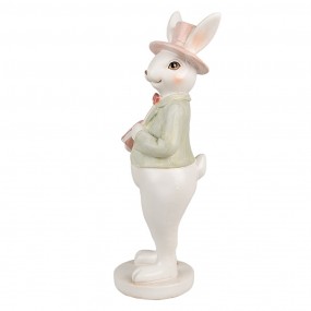 26PR4998 Figurine Rabbit 26 cm White Green Polyresin