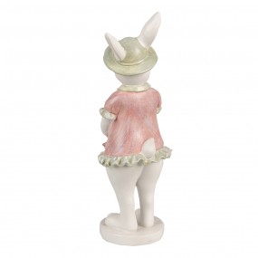 26PR4999 Figurine Rabbit 26 cm White Pink Polyresin