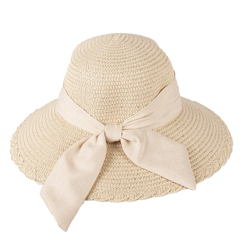 JZHA0095BE-BE Cappello da donna Beige Paglia di carta Cappello da sole