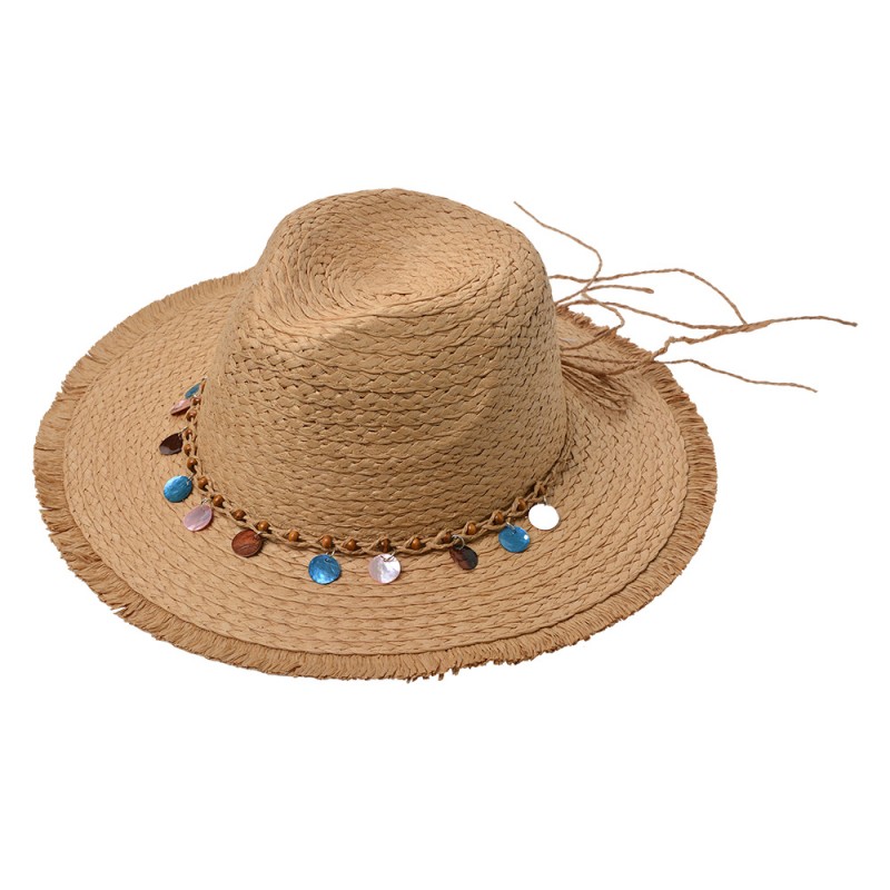 JZHA0113 Chapeau de femme Marron Paille en papier Chapeau de soleil