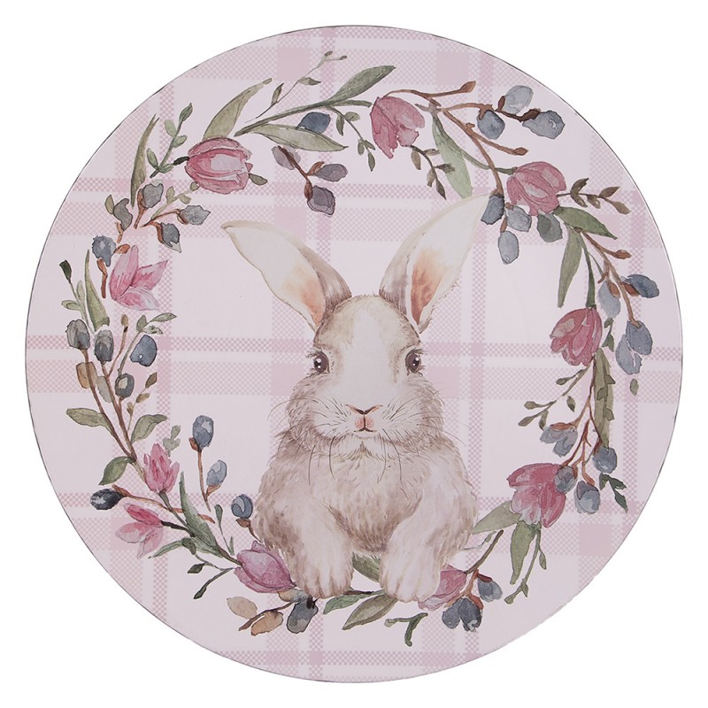65380 Charger Plate Ø 33 cm Pink Plastic Rabbit