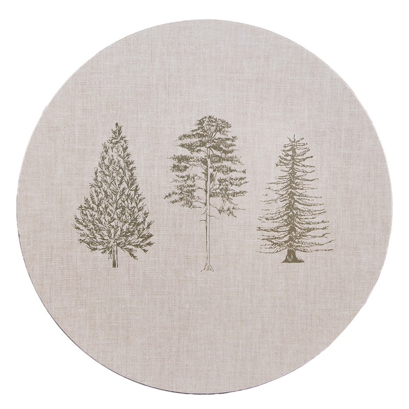NPT85 Charger Plate Ø 33 cm Beige Plastic Pine Trees