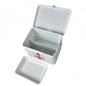 26BL0122 Storage tin 22x16x16 cm White Aluminium Storage Box