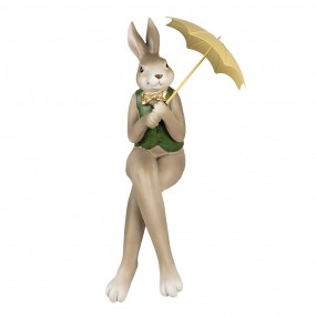 26PR4020 Figurine Rabbit 43 cm Brown Green Polyresin Easter Decoration