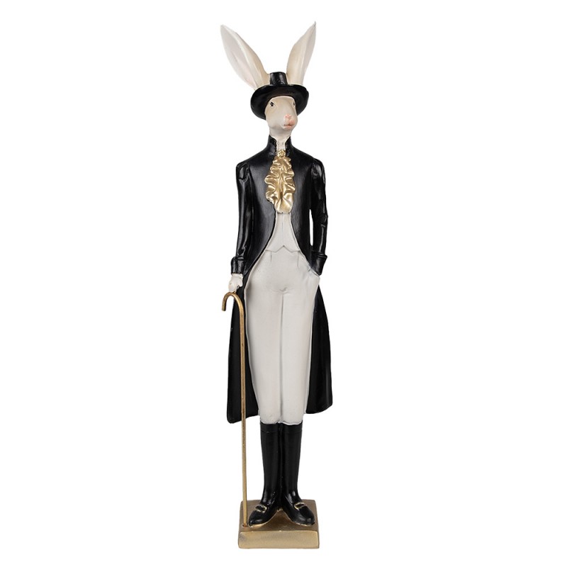 6PR4021 Figurine Rabbit 40 cm Beige Black Polyresin Easter Decoration
