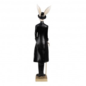 26PR4021 Statuetta Coniglio 40 cm Beige Nero Poliresina Decorazione di Pasqua