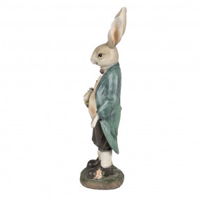 26PR4023 Statuetta Coniglio 38 cm Marrone Verde  Poliresina Decorazione di Pasqua