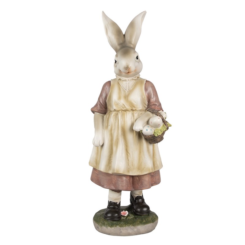 6PR4024 Figur Kaninchen 38 cm Braun Rosa Polyresin Osterdekoration