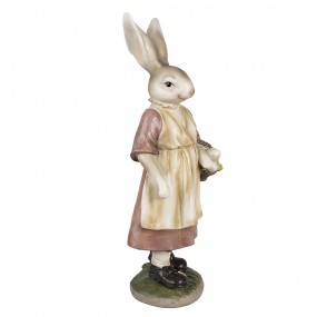 26PR4024 Figurine Rabbit 38 cm Brown Pink Polyresin Easter Decoration