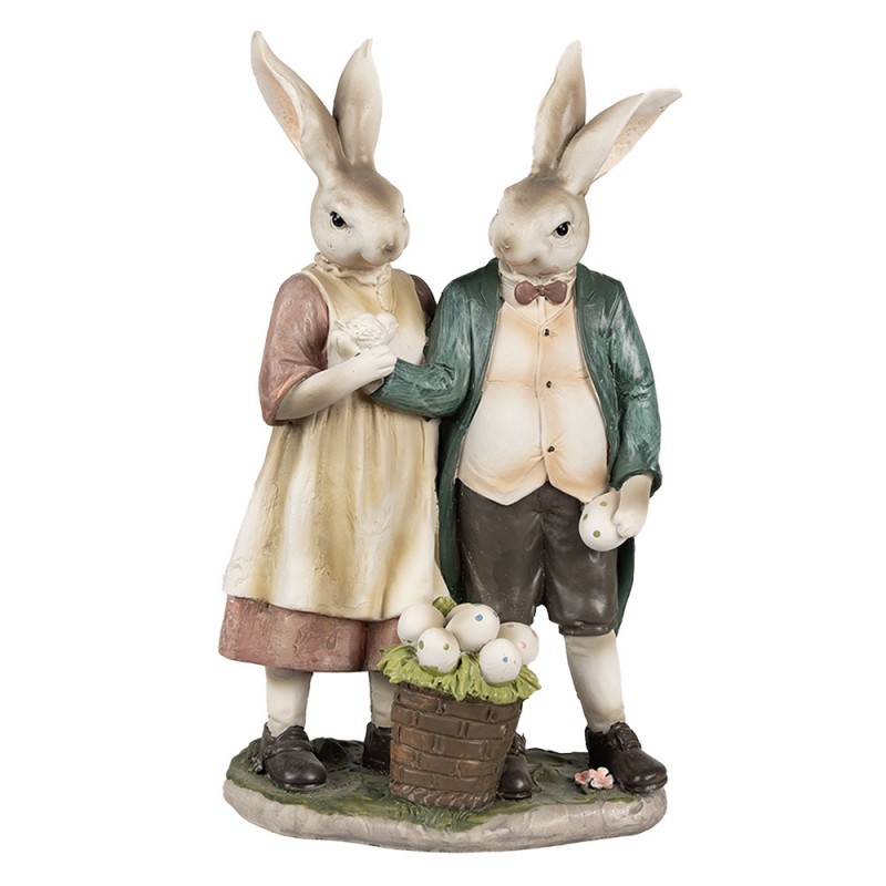 6PR4025 Figurine Rabbit 26 cm Brown Polyresin Easter Decoration