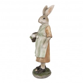 26PR4026 Statuetta Coniglio 25 cm Marrone Verde  Poliresina Decorazione di Pasqua