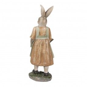 26PR4026 Figurine Rabbit 25 cm Brown Green Polyresin Easter Decoration