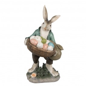 26PR4028 Figurine Rabbit 32 cm Brown Green Polyresin Easter Decoration