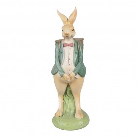 26PR4031 Figurine Rabbit 30 cm Brown Green Polyresin Easter Decoration