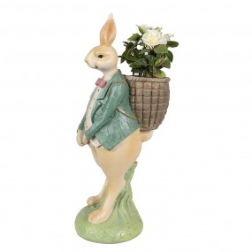 26PR4031 Figurine Rabbit 30 cm Brown Green Polyresin Easter Decoration