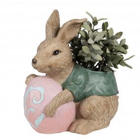 26PR4050 Planter Rabbit 30 cm Brown Green Polyresin Easter Decoration