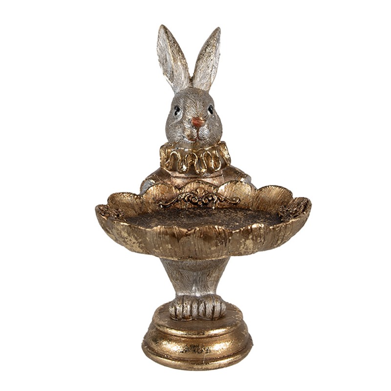 6PR4114 Decorative Bowl Rabbit 11x9x15 cm Gold colored Plastic Oval
