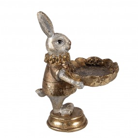 26PR4114 Decorative Bowl Rabbit 11x9x15 cm Gold colored Plastic Oval
