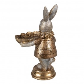 26PR4114 Decorative Bowl Rabbit 11x9x15 cm Gold colored Plastic Oval