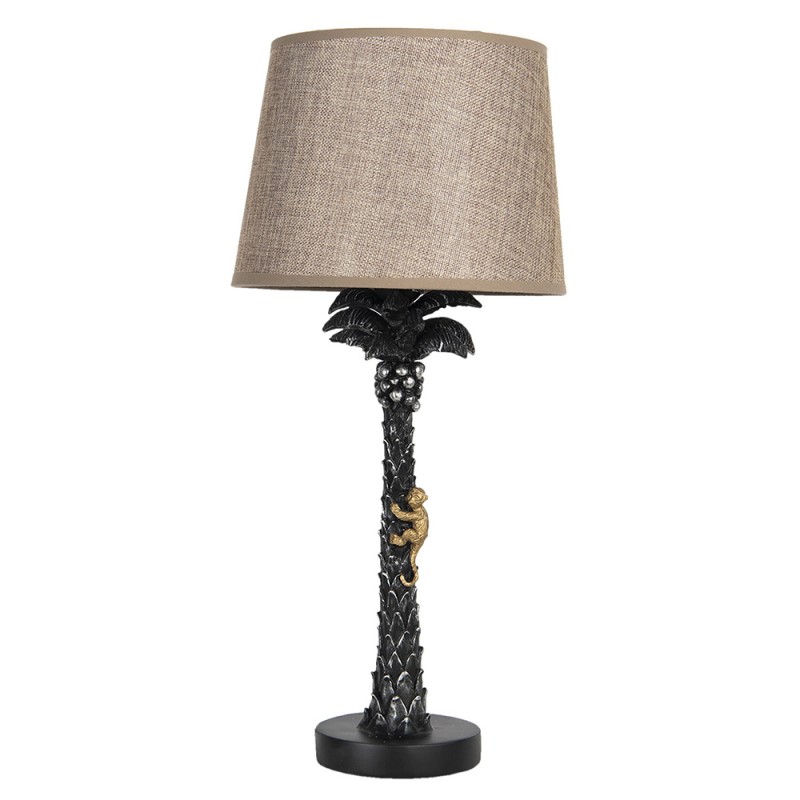 6LMC0011 Table Lamp Ø 27x54 cm E27/max 1x60W Brown Plastic Palm Tree Round Desk Lamp