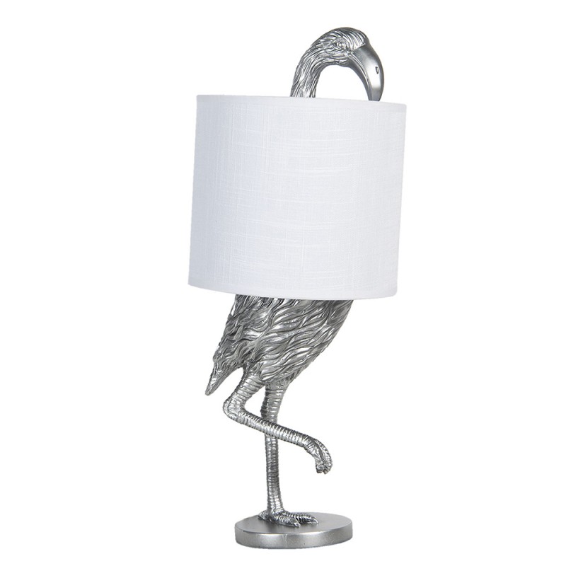6LMC0012 Table Lamp Ø 20x50 cm  White Plastic Flamingo Round Desk Lamp