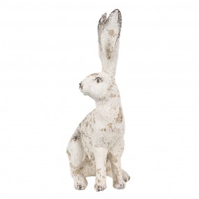 26PR4052 Statuetta Coniglio 26 cm Beige Poliresina Decorazione di Pasqua