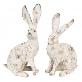 26PR4052 Figurine Lapin 26 cm Beige Polyrésine Décoration de Pâques