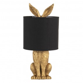 26LMC0013GO Table Lamp Rabbit Ø 20x45 cm  Gold colored Black Plastic Desk Lamp