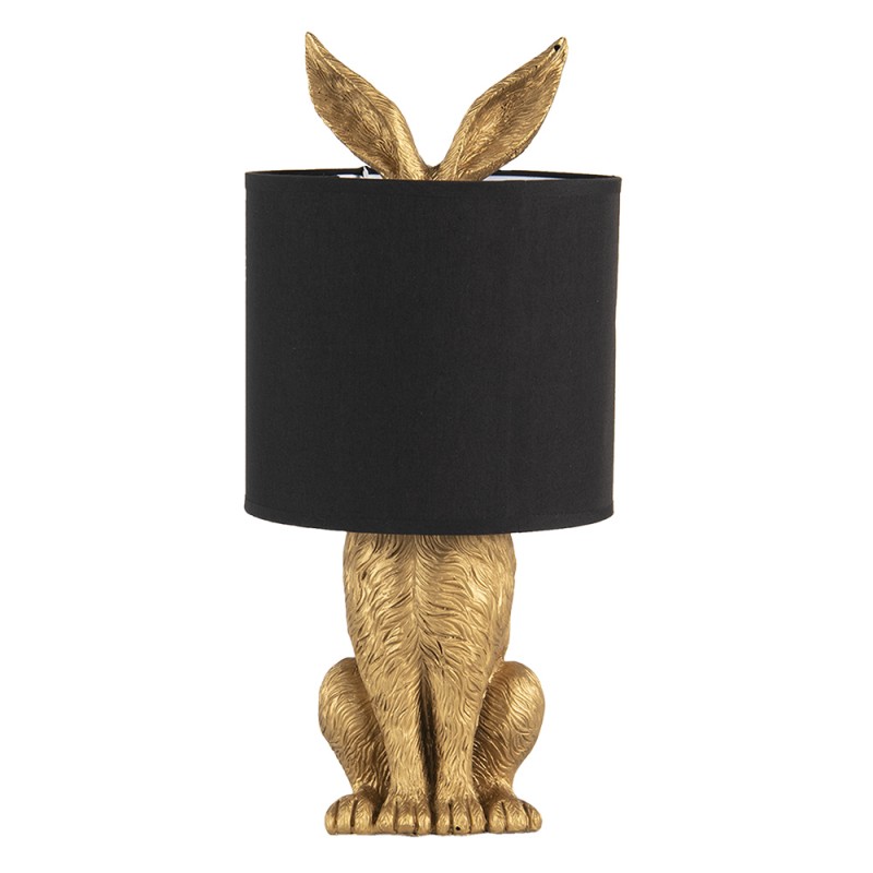6LMC0013GO Table Lamp Rabbit Ø 20x45 cm  Gold colored Black Plastic Desk Lamp