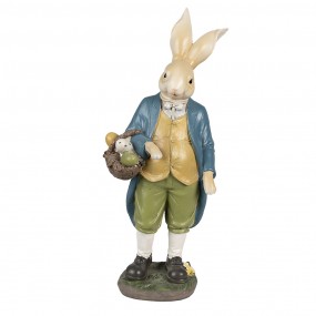 26PR4033 Figurine Rabbit 38 cm Brown Blue Polyresin Easter Decoration