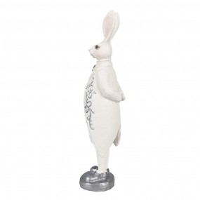 26PR4038 Figur Kaninchen 30 cm Weiß Silberfarbig Polyresin Osterdekoration