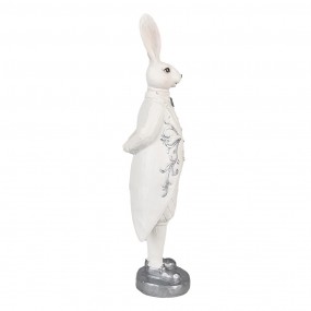 26PR4038 Statuetta Coniglio 30 cm Bianco Color argento Poliresina Decorazione di Pasqua