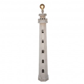 25LMP278W Stehlampe Leuchtturm 23x23x140 cm Weiß Holz