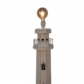 25LMP278W Stehlampe Leuchtturm 23x23x140 cm Weiß Holz