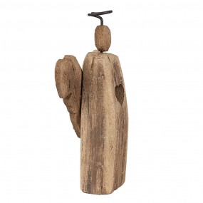 26H2342 Decorative Figurine Angel 22 cm Brown Wood