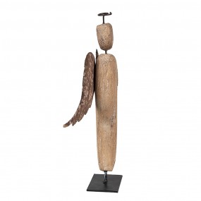 26H2345 Decorative Figurine Angel 21 cm Brown Wood Iron