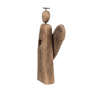 26H2348 Figurine décorative Ange 13 cm Marron Bois