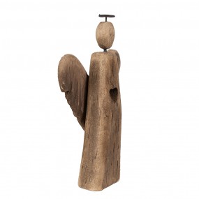 26H2348 Figurine décorative Ange 13 cm Marron Bois