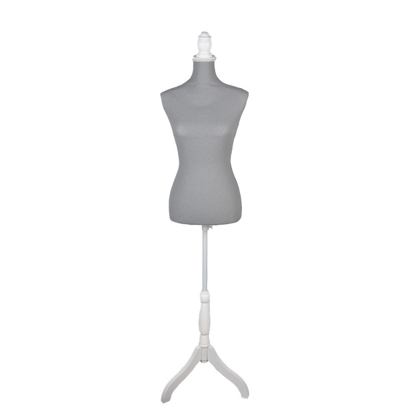 50769 Adjustable Female Mannequin 37x22x168 cm Grey White Wood Textile