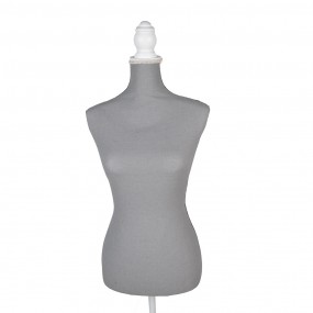 250769 Mannequin femme réglable 37x22x168 cm Gris Blanc Bois Textile