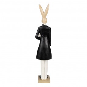 26PR4002 Figurine Lapin 32 cm Beige Noir Polyrésine Décoration de Pâques