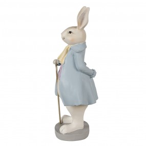 26PR4015 Figurine Rabbit 12x9x26 cm Beige Blue Polyresin Easter Decoration