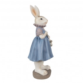 26PR4016 Figurine Rabbit 12x10x27 cm Beige Blue Polyresin Easter Decoration