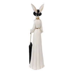 26PR4022 Figurine Rabbit 40 cm Beige Black Polyresin Easter Decoration