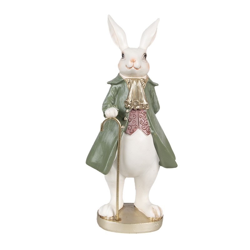 6PR4058 Figurine Rabbit 26 cm Beige Green Polyresin Easter Decoration