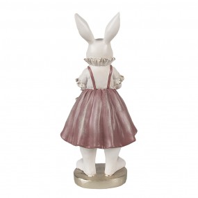 26PR4059 Figurine Rabbit 27 cm White Pink Polyresin Easter Decoration