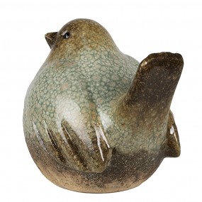 26PR4123 Figur Vogel 14 cm Grün Braun Keramik